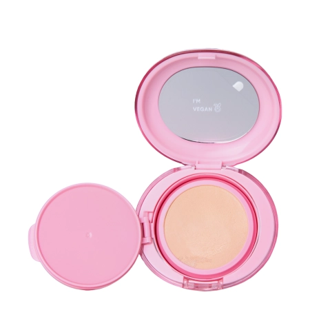 Amuse - Dew Power Vegan Cushion - Vegāns Tonālais Krēms Spilventiņā ar Izgaismojošo Finišu - 02 Healthy - 15g
