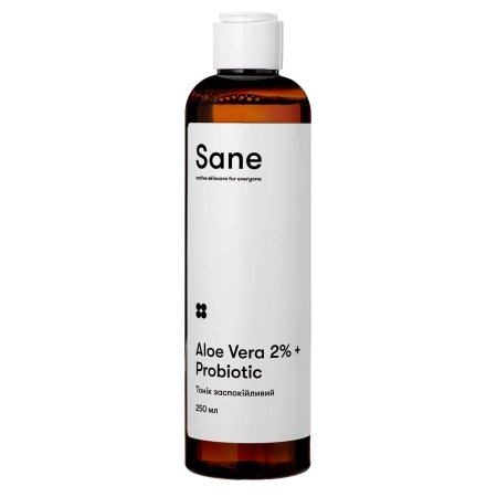 Sane - Aloe Vera 2% + Probiotic Calming Face Toner - Nomierinošs Sejas Toniks ar Alveju - 250ml