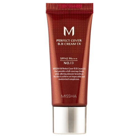Missha - M Perfect Cover BB Cream SPF42/PA+++ - Nosedzošs BB Krēms - No.13 Bright Beige - 20ml