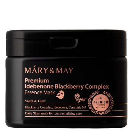 Mary&May - Premium Idebenon Blackberry Complex Essence Mask - Auduma Masku Komplekts - 20gab.