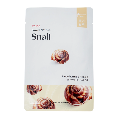 Etude House - 0.2mm Therapy Air Mask - Snail - Auduma Maska ar Gliemežu Gļotām - 20ml