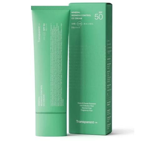 Transparent Lab - Mineral Redness Control CC Cream - Apsārtumus Mazinošs Aizsargkrēms SPF50 - 45ml