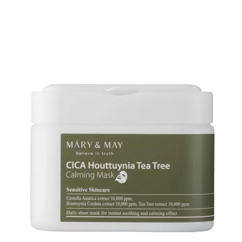 Mary&May - Cica Houttuynia Tea Tree Calming Mask - Nomierinošo Sejas Maska Komplekts - 30 gab