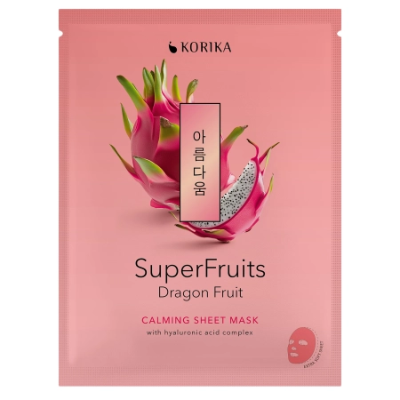 KORIKA - Superfruits Calming Sheet Mask Dragon Fruit - Nomierinoša Auduma Sejas Maska - 1gab/25g