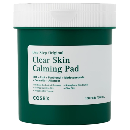 COSRX - One Step Original Clear Skin Calming Pad - Nomierinoši un Attīrošie Spilventiņi Problēmatiskai Ādai - 280ml/100gab