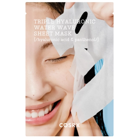 COSRX - Hydrium Triple Hyaluronic Water Wave Sheet Mask - Hialuronskābes mitrinoša trīskārša hialuronskābes sejas maska - 21ml