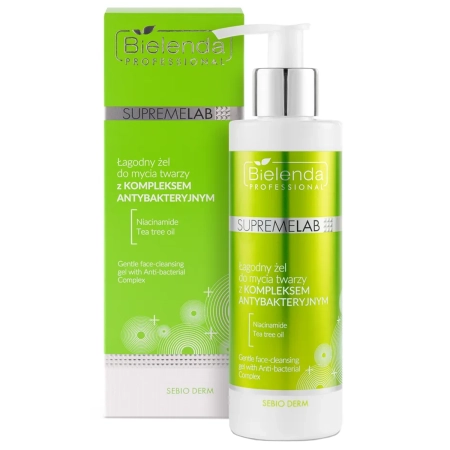 Bielenda Professional - Supremelab - Sebio Derm - Gentle Face-Cleansing Gel with Anti-Bacterial Complex - Maigs Sejas Mazgāšanas Gels ar Antibakteriālu Kompleksu - 190g