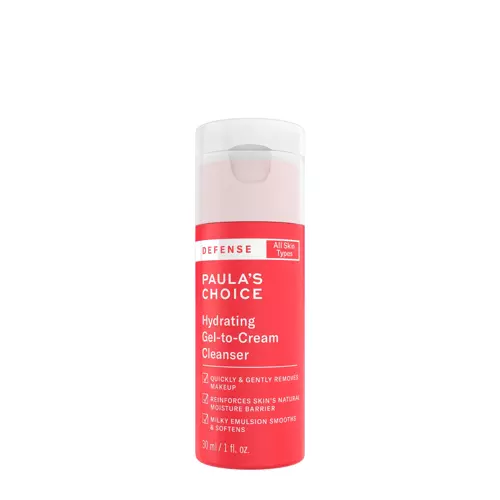 Paula's Choice - Defense - Hydrating Gel-To-Cream Cleanser - Krēmveida Želeja Sejas Mazgāšanai - 30ml