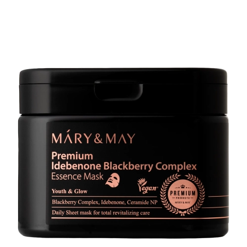 Mary&May - Premium Idebenon Blackberry Complex Essence Mask - Auduma Masku Komplekts - 20gab.