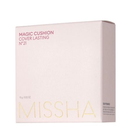 Missha - Magic Cushion Cover Lasting SPF50+/PA+++ - Tonālais Līdzeklis Cushion ar SPF - #21 Neutral Light Beige - 15g