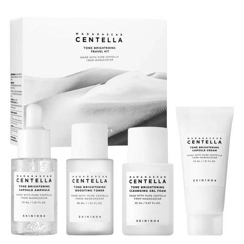 SKIN1004 - Madagascar Tone Brightening Travel Kit - Izgaismojošs Sejas Kopšanas Ceļojumu Komplekts