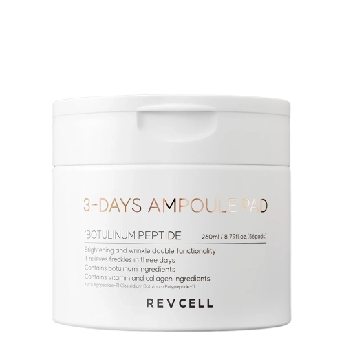 REVCELL - 3-Days Ampule Pad - Nostiprinoši un Mitrinoši Kosmētiskie Spilventiņi Sejai - 56gab/260ml