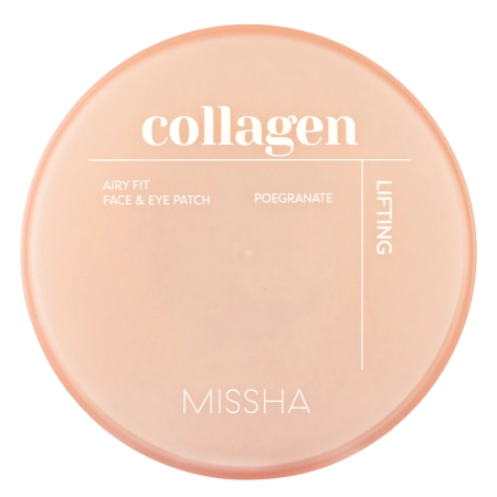 Missha - Airy Fit Collagen Lifting Face & Eye Patch - Nostiprinoši Hidrogēla Patči ar Kolagēnu - 60gab