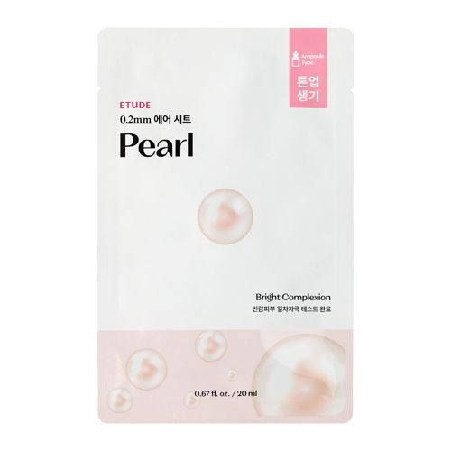 Etude House - 0.2mm Therapy Air Mask - Pearl - Izlīdzinoša un Izgaismojoša Auduma Maska - 20ml
