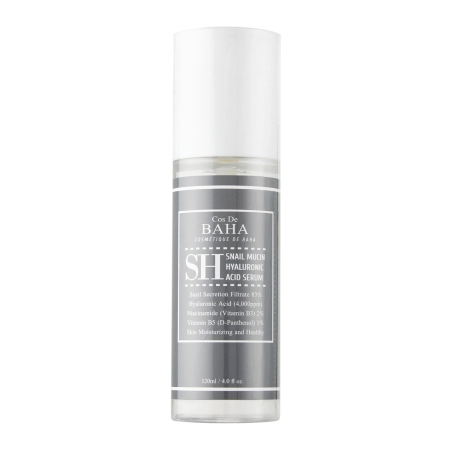 Cos De BAHA - SH Snail Mucin Hyaluronic Acid Serum - Mitrinošs Serums ar Gliemežu Gļotām - 120ml