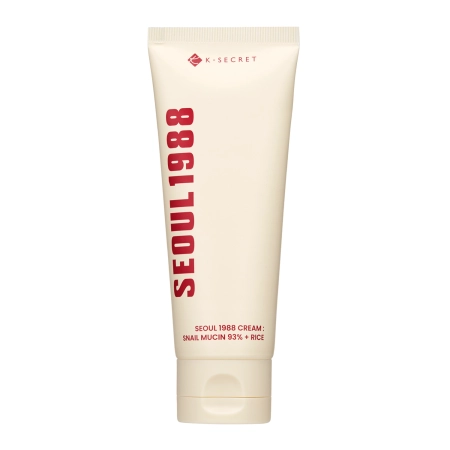 K-SECRET -  SEOUL 1988 Cream : Snail Mucin 93% + Rice - Nomierinošs Sejas Krēms ar Gliemežu Gļotu Filtrātu un Rīsiem - 100ml