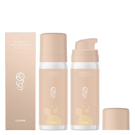 LOVRO - Bubble Foundation - Tonālais Krēms ar Gaisīgu Izgaismojošu Formulu - 02 Vanilla - 50ml