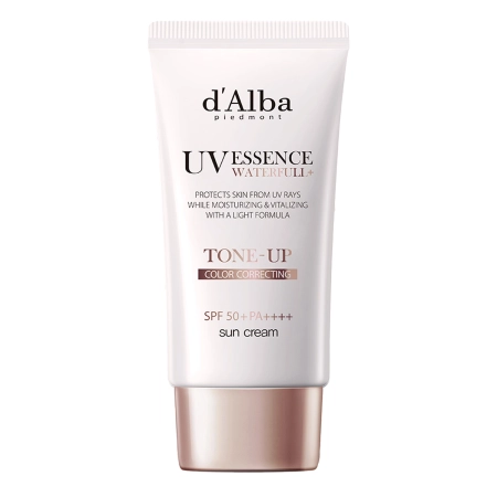 d'Alba - Waterfull Tone-Up Sun Cream SPF50+ PA++++ - Pink - Tonējošs Sejas Saules Aizsargkrēms - 50ml