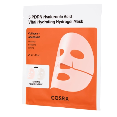 COSRX - 5 PDRN Hyaluronic Acid Vital Hydrating Hydrogel Mask - Mitrinošo Hidrogēla Masku Komplekts - 34gx3gab