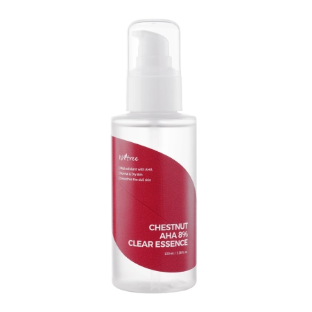 Isntree - Chestnut AHA 8% Clear Essence - Sejas Esence ar Pienskābi un Glikolskābi - 100ml