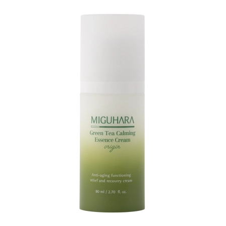 Miguhara - Green Tea Calming Essence Cream Origin - Nomierinošs Krēms ar Zaļo Tēju - 80ml