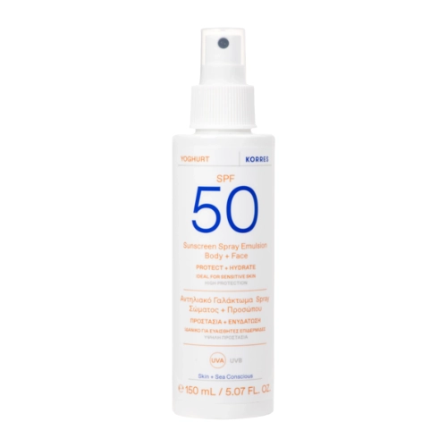 Korres - Sunscreen Spray Emulsion Body + Face SPF50+ - Saules Aizsarglīdzeklis Sprejā Sejai un Ķermenim - 150ml
