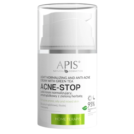 Apis - Home Terapis - Acne-Stop - Viegls Normalizējošs Pretaknes Krēms ar Zaļo Tēju - 50ml