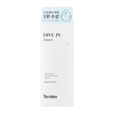 Torriden - Dive-In - Low Molecule Hyaluronic Acid Toner - Nomierinošs un Mitrinošs Toniks ar Hialuronskābi un Pantenolu - 300ml