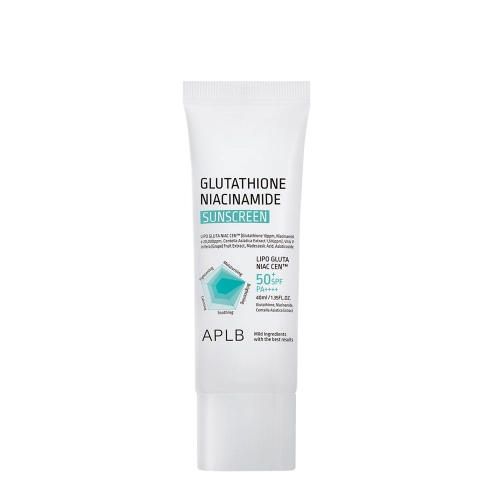 APLB - Glutathione Niacinamide Sunscreen SPF50+ PA++++ - Izgaismojošs Sejas Krēms ar Aizsargfiltru - 40ml