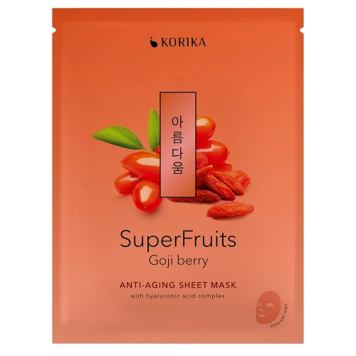 KORIKA - Superfruits Anti-aging Sheet Mask Goji Berry - Pretgrumbu Auduma Sejas Maska - 1gab/25g