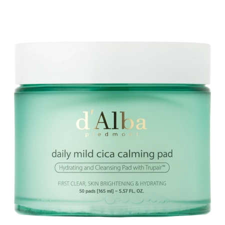 d’Alba - Daily Mild Cica Calming Pad - Nomierinošie Sejas Spilventiņi ar Āzijas Centellu - 50gab