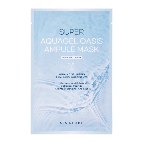 S.Nature - Super Aquagel Oasis Ampule Mask - Mitrinoša Auduma Maska Sejai - 1 gab/30ml
