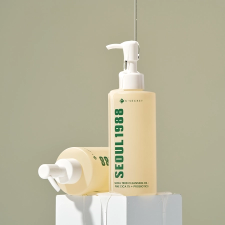 K-SECRET - SEOUL 1988 Cleansing Oil : Pine Cica 1% + Probiotics - Eļļa Dekoratīvās Kosmētikas Noņemšanai - 200ml