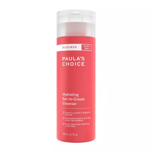 Paula's Choice - Defense - Hydrating Gel-To-Cream Cleanser - Krēmveida Želeja Sejas Mazgāšanai - 198ml