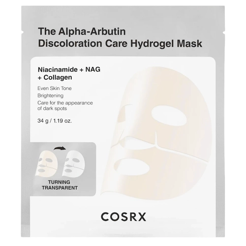 COSRX - Arbutin Discoloration Hydrogel Mask - Izgaismoša Hidrogēla Maska ar Alfa-Arbutīnu - 34g