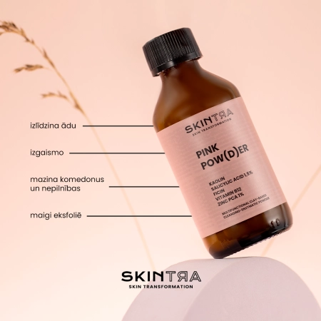 SkinTra - Pink Pow(d)er - Daudzfunkcionāls Attīrošs Pulveris ar Enzīmiem un Māliem - 40g