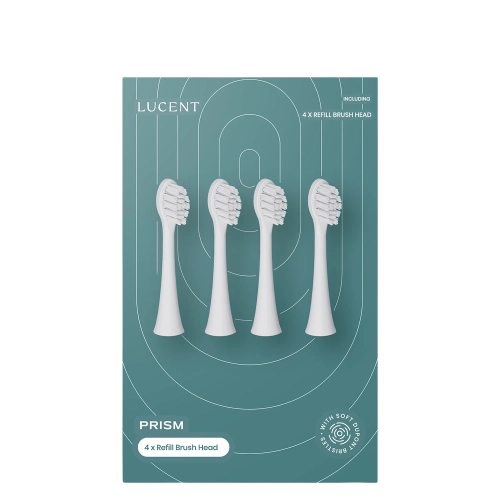 Be Lucent - Prism Toothbrush Heads - Maiņas Uzgaļi Zobu Birstei - White - 4gab