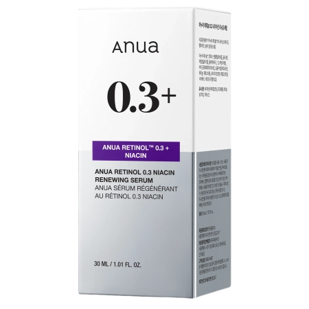 Anua - Nano Retinol 0,3% + Niacin Renewing Serum - Izlīdzinošs un Izgaismojošs Serums ar Retinolu - 30ml