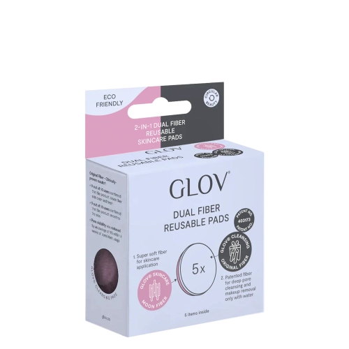 Glov - Dual Fiber Reusable Skincare Pads - Atkārtoti Lietojami Grima Noņemšanas Spilventiņi - Pink - 5gab