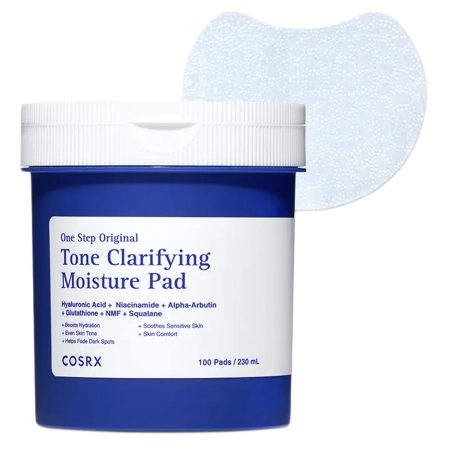 COSRX - One Step Original Tone Clarifying Moisture Pad - Mitrinoši un Attīroši Spilventiņi Sejai - 230ml/100gab