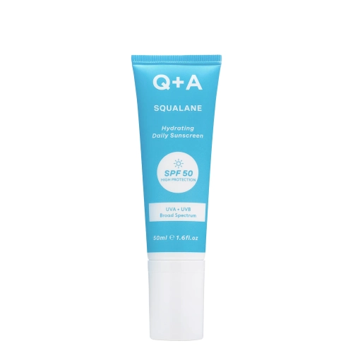 Q+A - Squalane SPF50 Hydrating Facial Sunscreen - Mitrinošs Saules Aizsargkrēms ar Skvalānu un SPF50 - 50ml