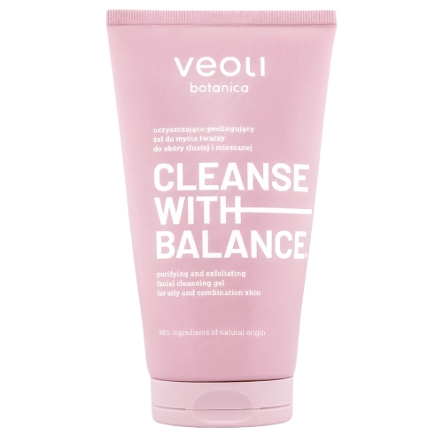 Veoli Botanica - CLEANSE WITH BALANCE - Attīroša un Noloboša Sejas Mazgāšanas Želeja Taukainai un Jauktai Ādai - 150ml