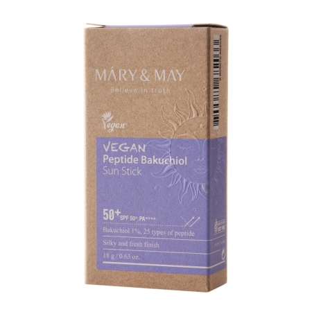 Mary&May - Vegan Peptide Bakuchiol Sun Stick SPF50+/PA++++ - Pretsaules aizsarglīdzeklis ar peptīdiem - 18g 