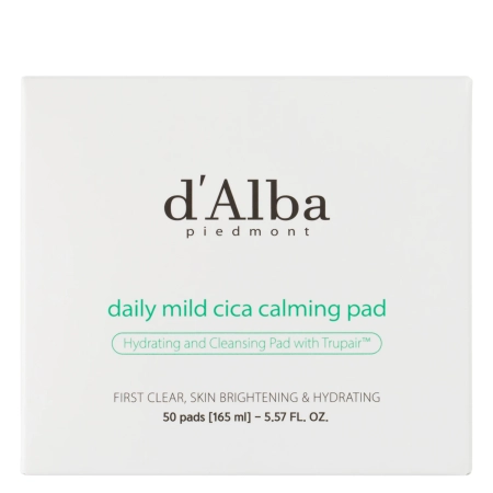d’Alba - Daily Mild Cica Calming Pad - Nomierinošie Sejas Spilventiņi ar Āzijas Centellu - 50gab