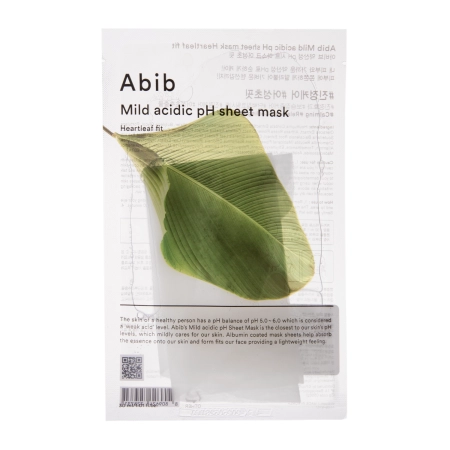 Abib - Mild Acidic pH Sheet Mask Heartleaf Fit - Auduma Maska ar Houtūniju - 30ml