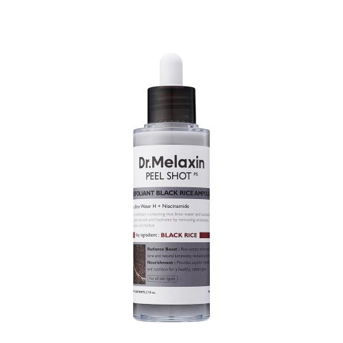 Dr.Melaxin - Peel Shot Exfoliating Black Rice Ampoule - Noloboša Ampula ar Rīsu Kliju Ūdeni - 80ml