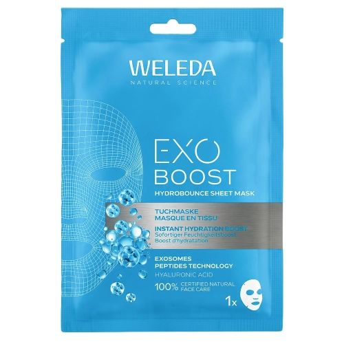 WELEDA - Exo Boost Hydrobounce Sheet Mask - Mitrinoša Maska ar Hialuronskābi - 1gab/20ml