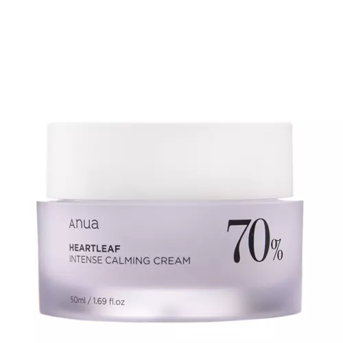 Anua - Heartleaf 70% Intense Calming Cream - Nomierinošs Krēms ar Hautūnijas Ekstraktu - 50ml