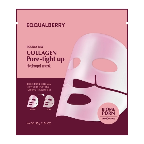 EQQUALBERRY - Collagen Pore Tight Up Hydrogel Mask - Kolagēna Sejas Maska Poru Sašaurināšanai - 30g