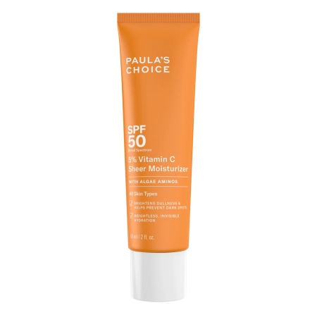 Paula's Choice - 5% Vitamin C Sheer Moisturizer SPF 50 - Mitrinošs Saules Aizsargkrēms ar C Vitamīnu - 60ml